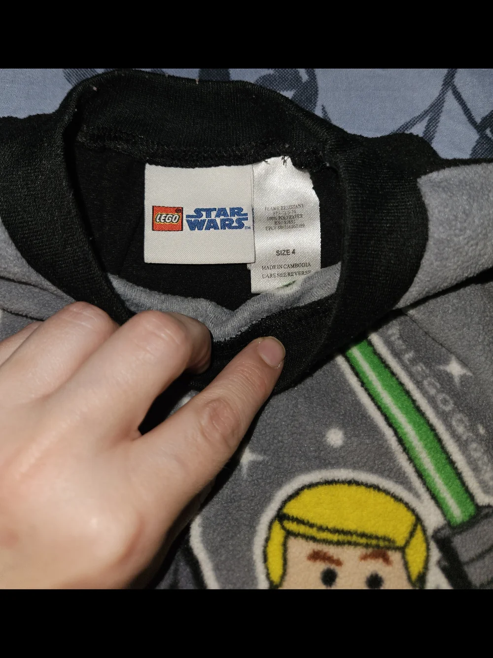 LEGO Star Wars Kids Grey & Black Lightsaber Tee Size 4